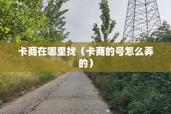 卡商在***(卡商的号怎么弄的) 卡商在***(卡商的号怎么弄的)