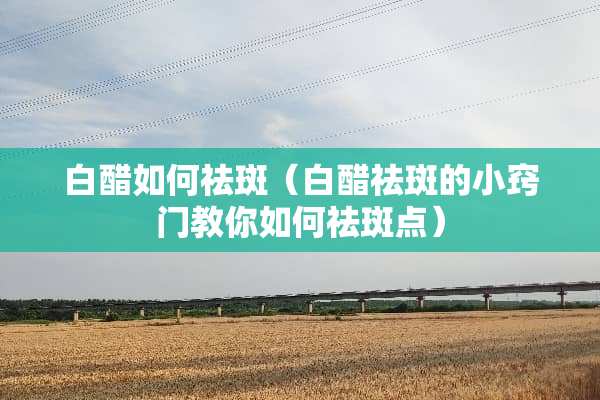 白醋如何祛斑(白醋祛斑的小窍门教你如何祛斑点) 白醋如何祛斑(白醋祛斑的小窍门教你如何祛斑点)