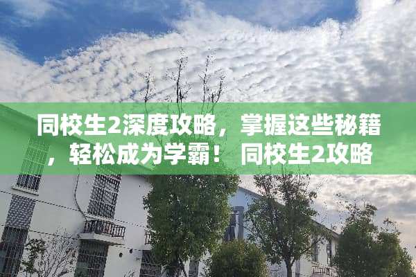 同校生2深度攻略,掌握这些秘籍,轻松成为学霸! 同校生2攻略 同校生2深度攻略,掌握这些秘籍,轻松成为学霸! 同校生2攻略