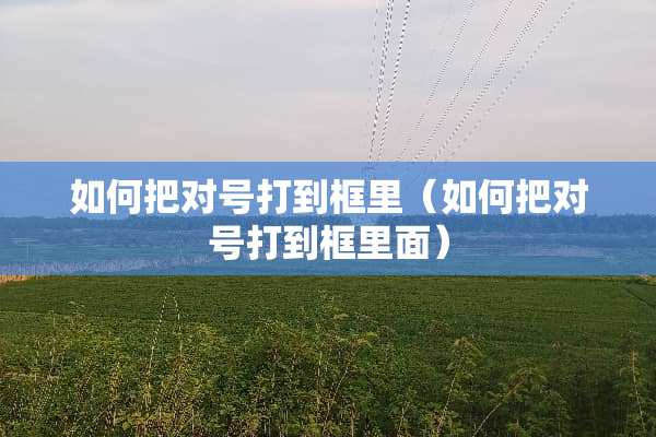 如何把对号打到框里(如何把对号打到框里面) 如何把对号打到框里(如何把对号打到框里面)