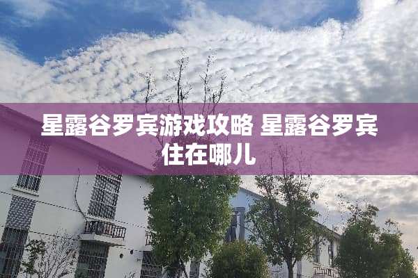 星露谷罗宾游戏攻略 星露谷罗宾住在哪儿