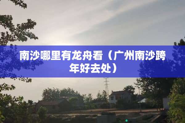 南沙哪里有龙舟看（广州南沙跨年好去处）