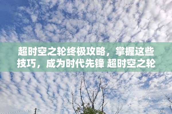 超时空之轮终极攻略，掌握这些技巧，成为时代先锋 超时空之**略