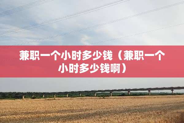 兼职一个小时多少钱(兼职一个小时多少钱啊) 兼职一个小时多少钱(兼职一个小时多少钱啊)