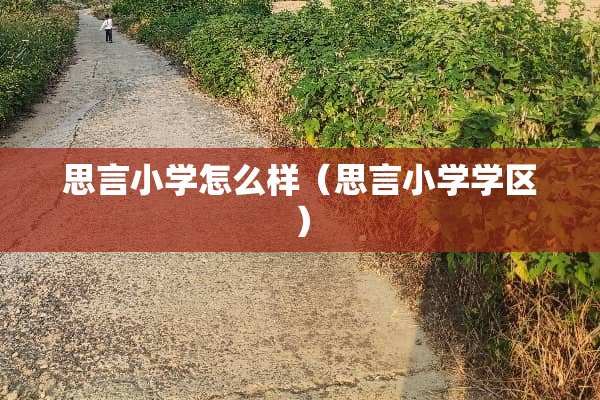 思言小学怎么样（思言小学学区）
