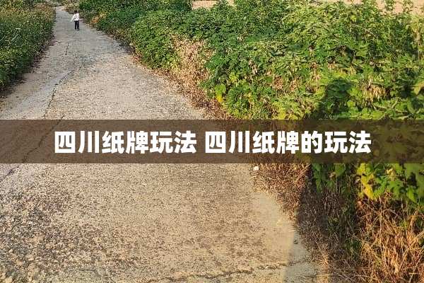 四川纸牌玩法 四川纸牌的玩法