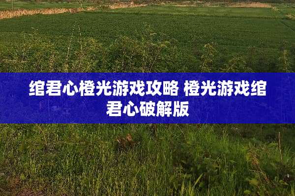 绾君心橙光游戏攻略 橙光游戏绾君心**版 绾君心橙光游戏攻略 橙光游戏绾君心**版