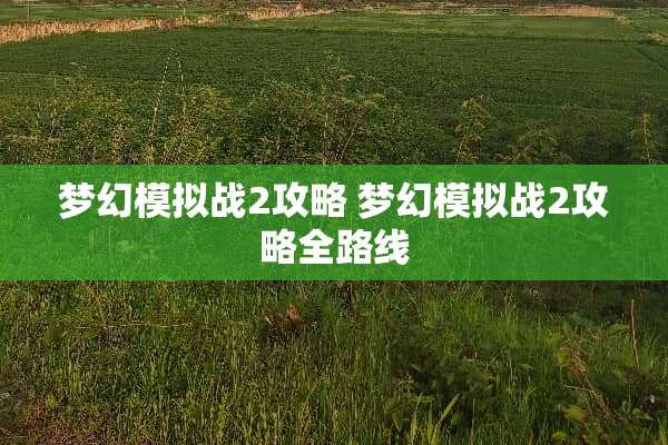 梦幻模拟战2攻略 梦幻模拟战2攻略全路线 梦幻模拟战2攻略 梦幻模拟战2攻略全路线