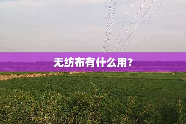 无纺布有什么用？