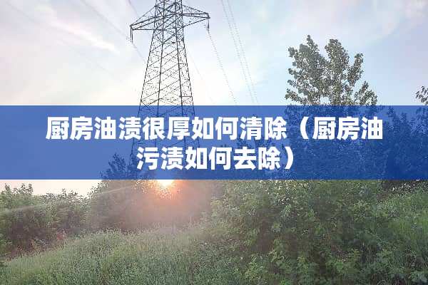 厨房油渍很厚如何清除(厨房油污渍如何去除) 厨房油渍很厚如何清除(厨房油污渍如何去除)