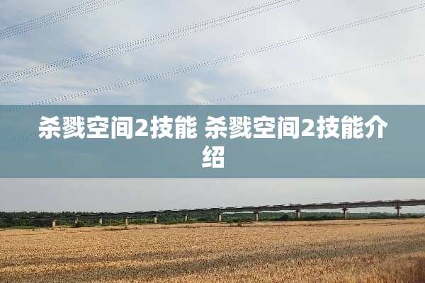 杀戮空间2技能 杀戮空间2技能介绍