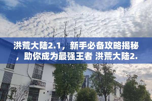洪荒**2.1，新手必备攻略揭秘，助你成为最强王者 洪荒**2.1攻略