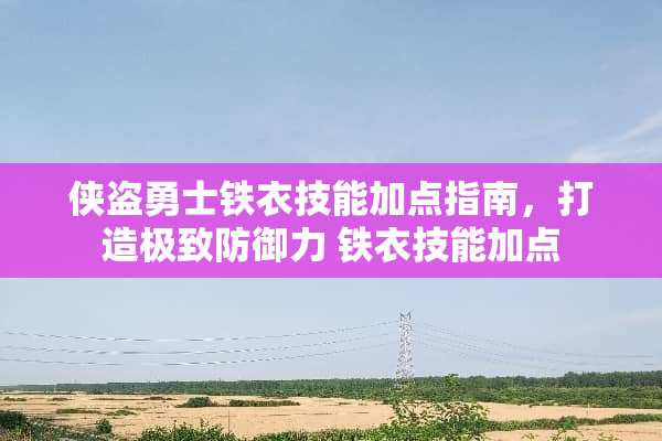 侠盗勇士铁衣技能加点指南,打造极致防御力 铁衣技能加点 侠盗勇士铁衣技能加点指南,打造极致防御力 铁衣技能加点