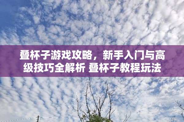 叠杯子游戏攻略,新手入门与高级技巧全解析 叠杯子教程玩法 叠杯子游戏攻略,新手入门与高级技巧全解析 叠杯子教程玩法