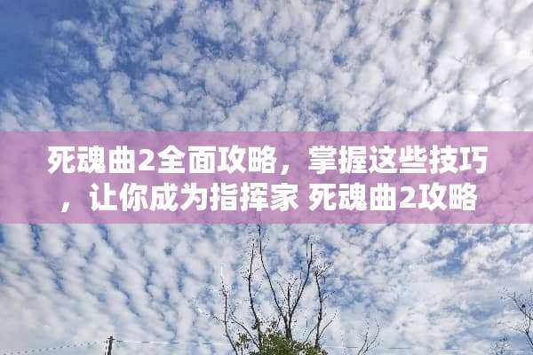 死魂曲2全面攻略,掌握这些技巧,让你成为指挥家 死魂曲2攻略 死魂曲2全面攻略,掌握这些技巧,让你成为指挥家 死魂曲2攻略