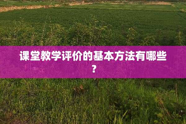 课堂教学评价的基本方法有哪些？