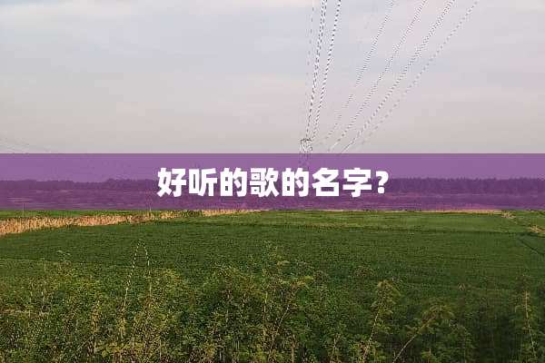 好听的歌的名字？