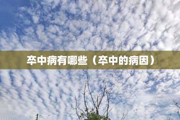 卒中病有哪些(卒中的病因) 卒中病有哪些(卒中的病因)