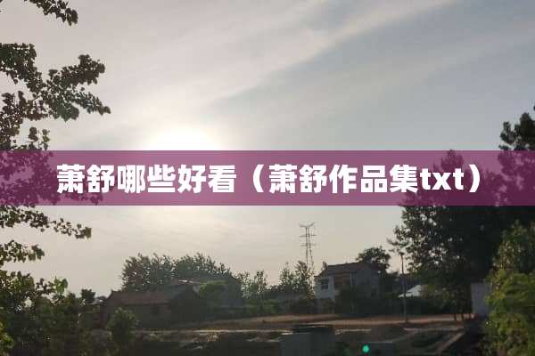 萧舒哪些好看（萧舒作品集txt）