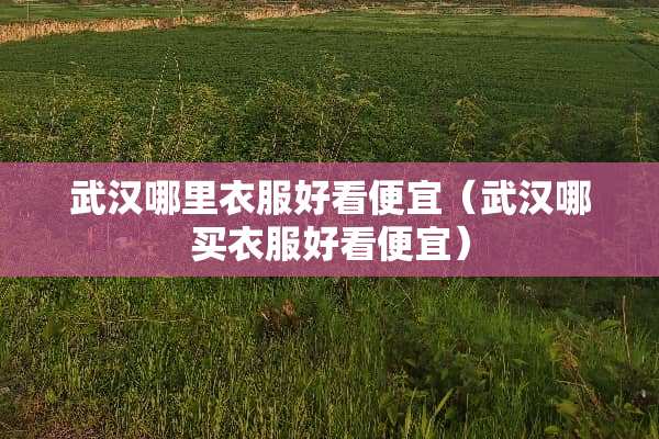 武汉哪里衣服好看便宜(武汉哪买衣服好看便宜) 武汉哪里衣服好看便宜(武汉哪买衣服好看便宜)