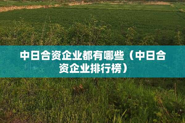 中日合资企业都有哪些（中日合资企业排行榜）