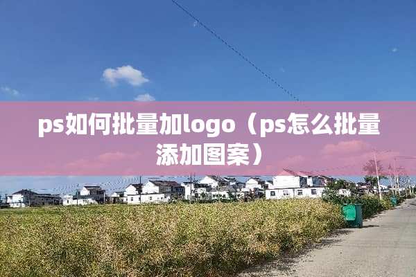 ps如何批量加logo(ps怎么批量添加图案) ps如何批量加logo(ps怎么批量添加图案)