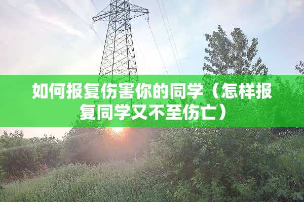 如何报复伤害你的同学（怎样报复同学又不至伤亡）