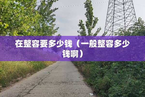 在整容要多少钱(一般整容多少钱啊) 在整容要多少钱(一般整容多少钱啊)