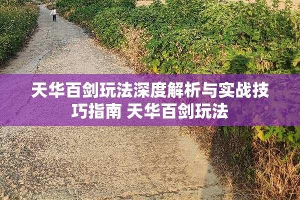 天华百剑玩法深度解析与实战技巧指南 天华百剑玩法 天华百剑玩法深度解析与实战技巧指南 天华百剑玩法