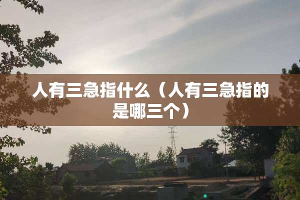 人有三急指什么(人有三急指的是哪三个) 人有三急指什么(人有三急指的是哪三个)