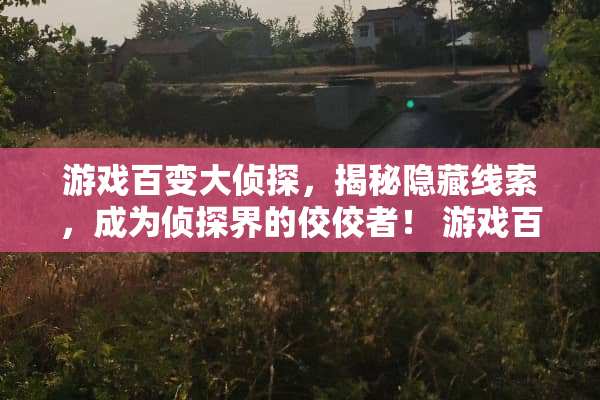 游戏百变大侦探,揭秘隐藏线索,成为侦探界的佼佼者! 游戏百变大侦探文案攻略 游戏百变大侦探,揭秘隐藏线索,成为侦探界的佼佼者! 游戏百变大侦探文案攻略
