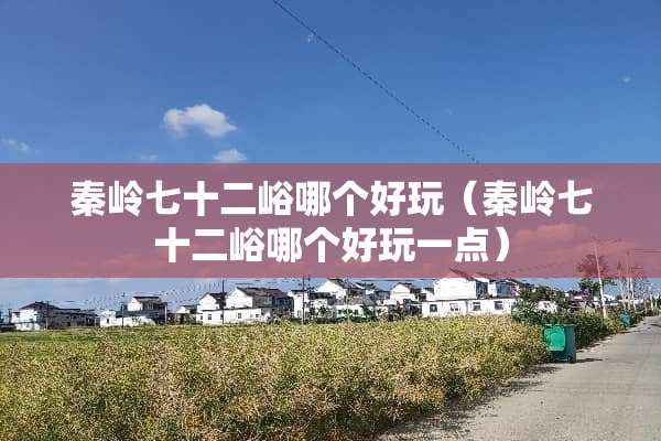 秦岭七十二峪哪个好玩(秦岭七十二峪哪个好玩一点) 秦岭七十二峪哪个好玩(秦岭七十二峪哪个好玩一点)