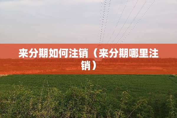 来分期如何注销(来分期哪里注销) 来分期如何注销(来分期哪里注销)