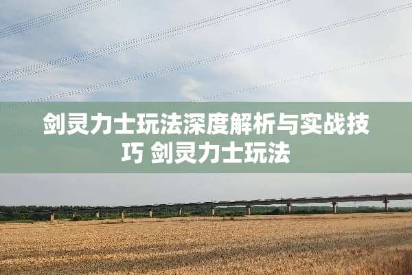 剑灵力士玩法深度解析与实战技巧 剑灵力士玩法 剑灵力士玩法深度解析与实战技巧 剑灵力士玩法
