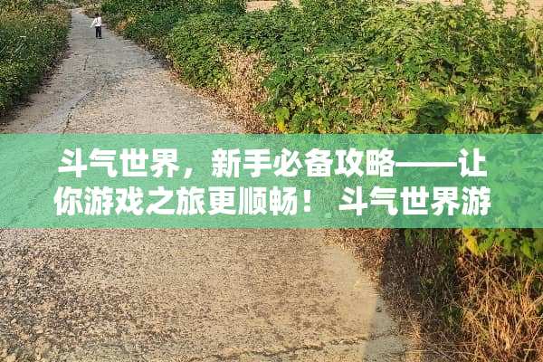 斗气世界,新手必备攻略——让你游戏之旅更顺畅! 斗气世界游戏攻略 斗气世界,新手必备攻略——让你游戏之旅更顺畅! 斗气世界游戏攻略