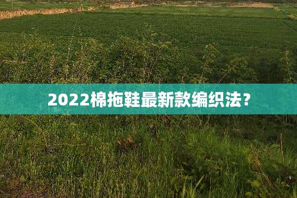 2022棉拖鞋最新款编织法？