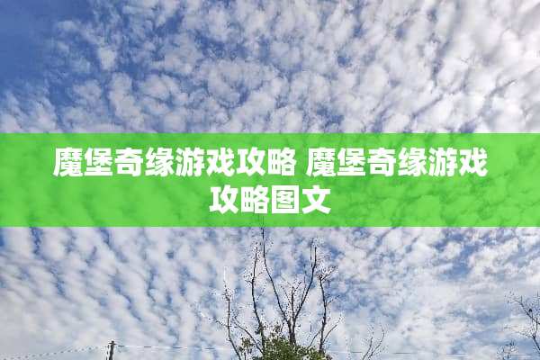 魔堡奇缘游戏攻略 魔堡奇缘游戏攻略图文