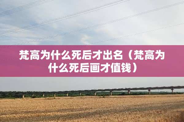 梵高为什么死后才出名(梵高为什么死后画才值钱) 梵高为什么死后才出名(梵高为什么死后画才值钱)