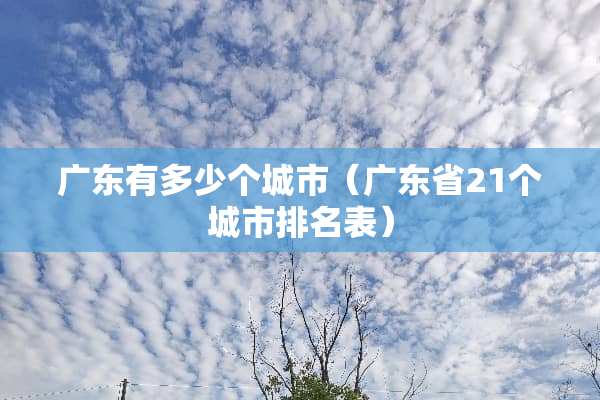 广东有多少个城市（广东省21个城市排名表）
