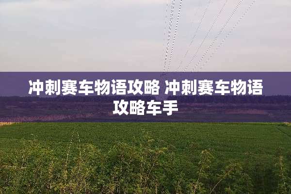 冲刺赛车物语攻略 冲刺赛车物语攻略车手