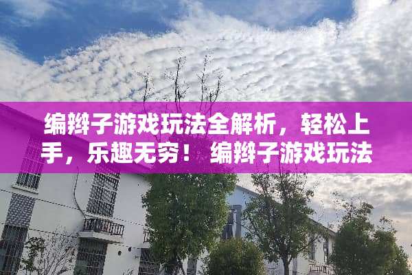 编辫子游戏玩法全解析，轻松上手，乐趣无穷！ 编辫子游戏玩法