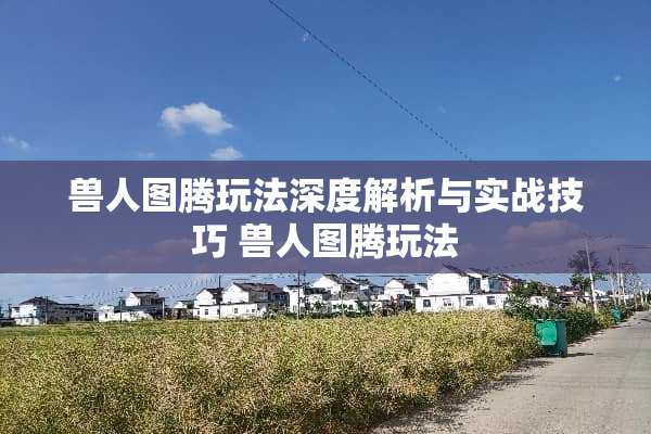 兽人图腾玩法深度解析与实战技巧 兽人图腾玩法