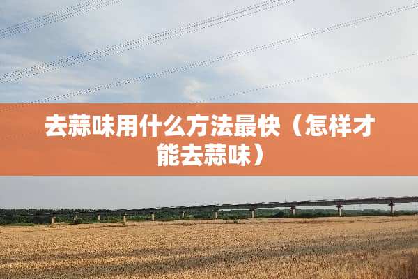 去蒜味用什么方法最快（怎样才能去蒜味）