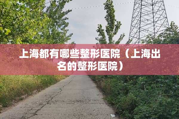 上海都有哪些整形医院（上海出名的整形医院）