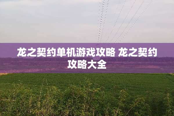 龙之契约单机游戏攻略 龙之契约攻略大全