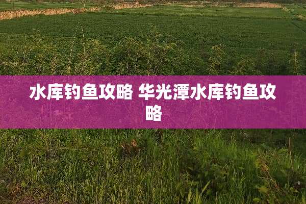 水库钓鱼攻略 华光潭水库钓鱼攻略