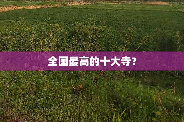 全国最高的十大寺？