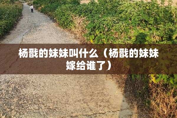 杨戬的妹妹叫什么(杨戬的妹妹嫁给谁了) 杨戬的妹妹叫什么(杨戬的妹妹嫁给谁了)