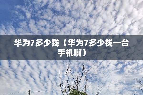 华为7多少钱（华为7多少钱一台手机啊）