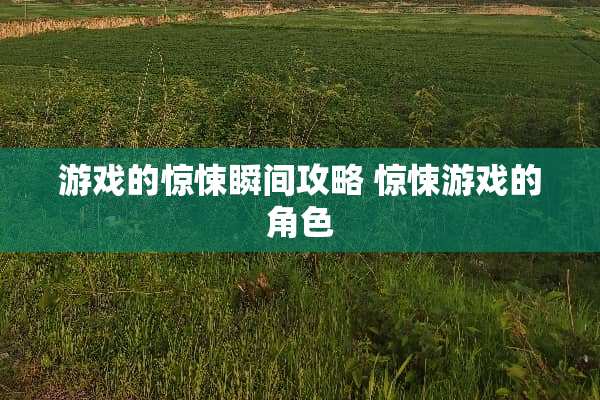 游戏的惊悚瞬间攻略 惊悚游戏的角色